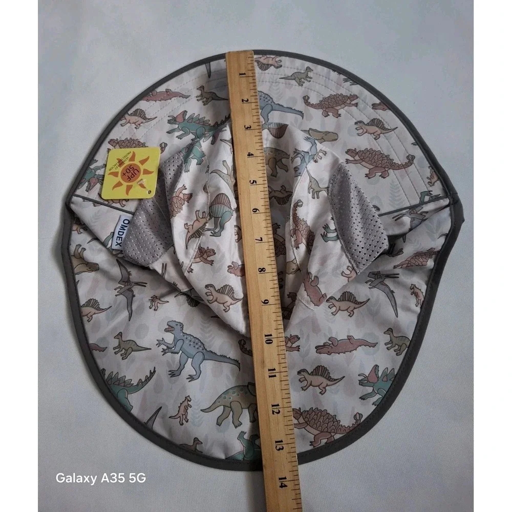 Omdex Kids Sun Hat With Neck Flap Boys Girls Dinosaurs Print Upf 50 Size L